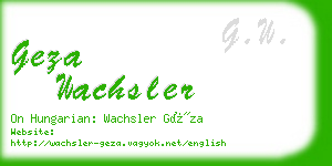 geza wachsler business card